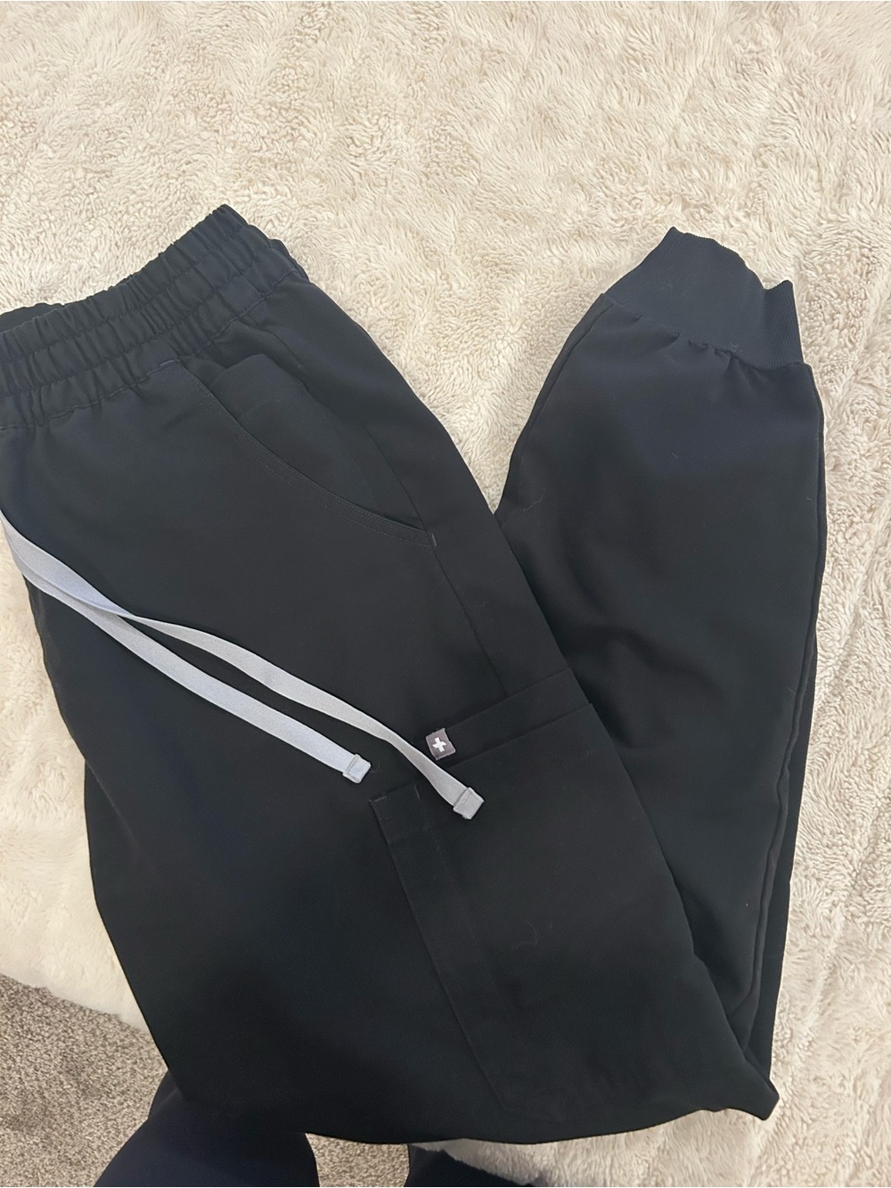 Figs Black High Waisted Uman Relaxed - Jogger Scrub Pants